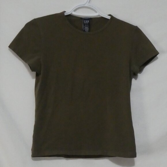 Y2K - GAP - Stretch | xs - extra small | Classic Khaki Crewneck T-Shirt / Tee - Picture 1 of 12